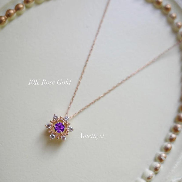 Petite Snow Necklace・Gemstone & Diamond・ Birthstone