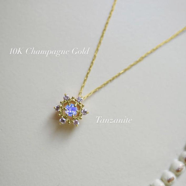 Petite Snow Necklace・Gemstone & Diamond・ Birthstone