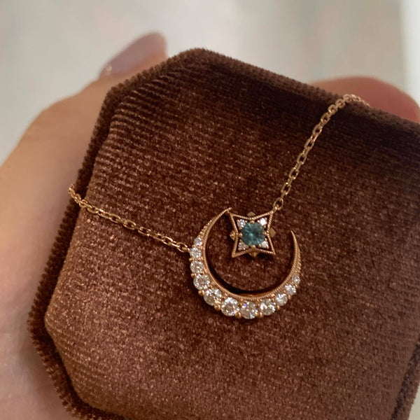 8 Star Necklace・Australian Sapphire & Diamond