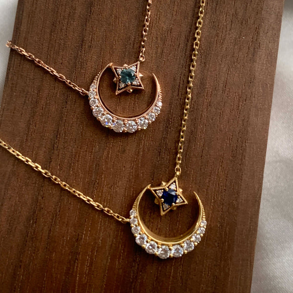 8 Star Necklace・Australian Sapphire & Diamond