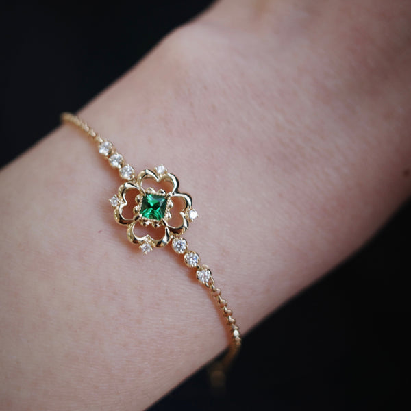 Clover Bracelet・Tsavorite & Diamond