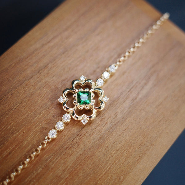 Clover Bracelet・Tsavorite & Diamond