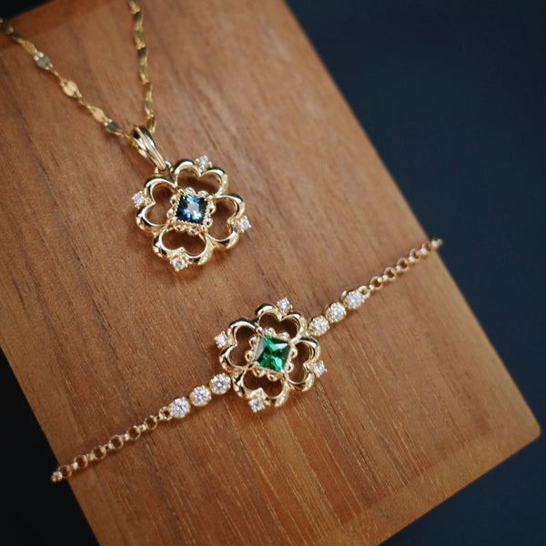Clover Bracelet・Tsavorite & Diamond