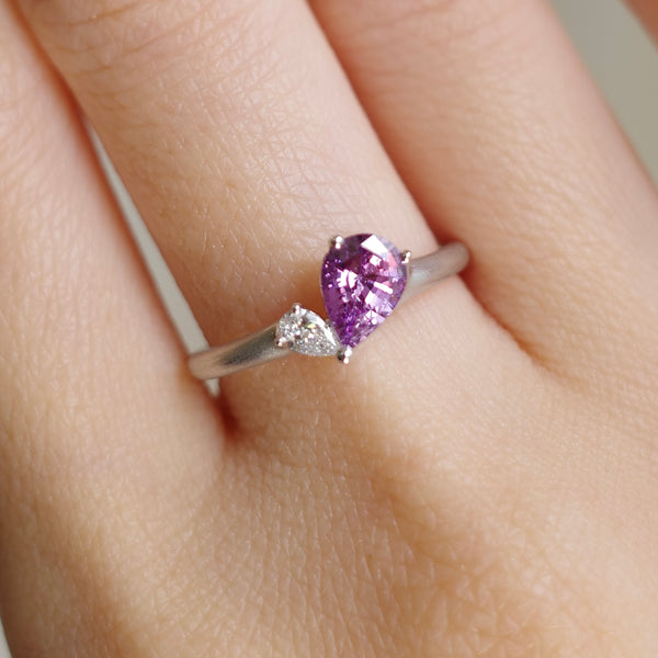 Contemporary Soul Ring・Purple Sapphire & Diamond