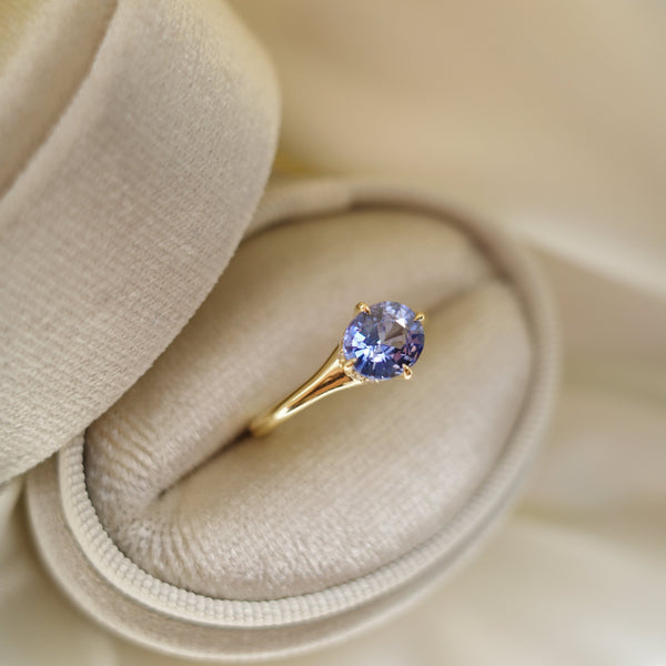 Contemporary Soul Ring・Blue Sapphire & Diamond