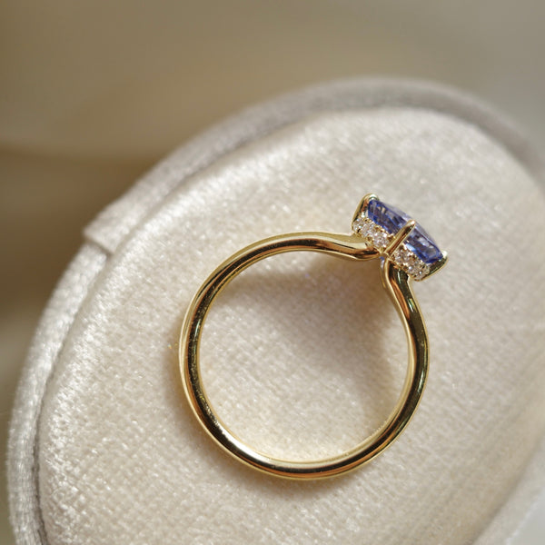 Contemporary Soul Ring・Blue Sapphire & Diamond
