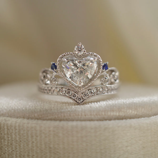 BESPOKE JEWELLERY・PLATINUM 950 DIAMOND & SAPPHIRE RING