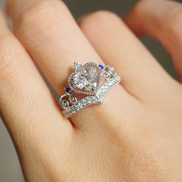 BESPOKE JEWELLERY・PLATINUM 950 DIAMOND & SAPPHIRE RING