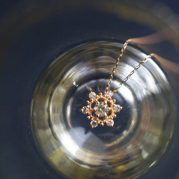 10K Rose Gold Diamond Necklace