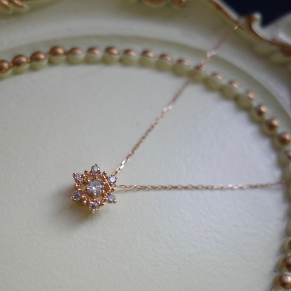 Petite Snow Necklace・Gemstone & Diamond・ Birthstone