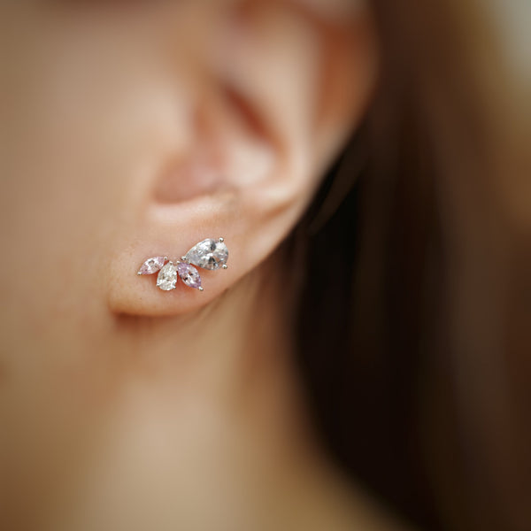 Petal Earrings・Fancy Sapphire & Diamond