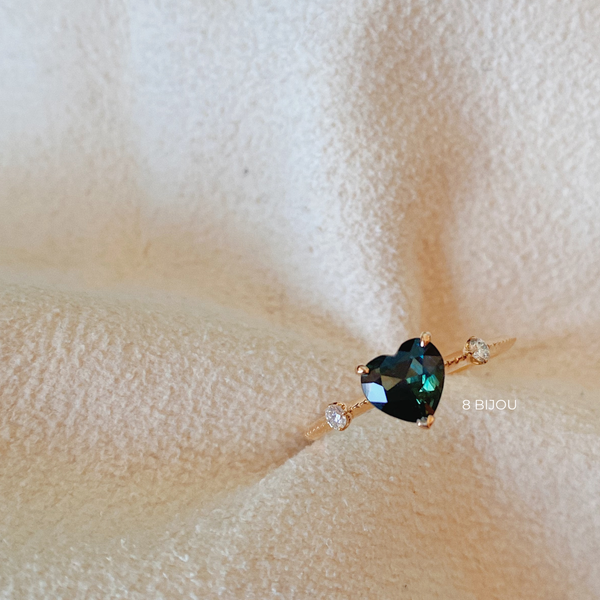 VINTAGE VELVET・18K CHAMPAGNE GOLD PARTI SAPPHIRE & DIAMOND RING (4689393025123)