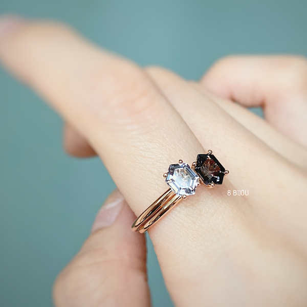 CONTEMPORARY SOUL・18K ROSE GOLD NAVY SPINEL RING (4693201584227)