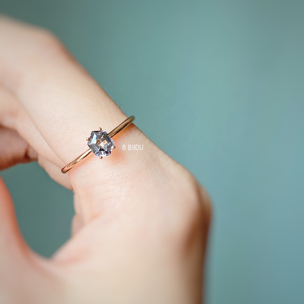 CONTEMPORARY SOUL・18K ROSE GOLD NAVY SPINEL RING (4693201584227)