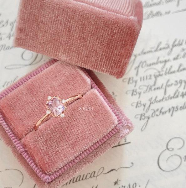 PETITE VINTAGE・18K ROSE GOLD SPINEL & DIAMOND RING (4688651026531)