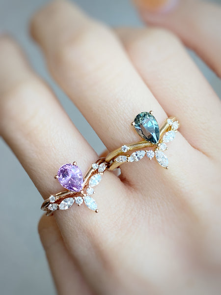 VINTAGE VELVET・18K ROSE GOLD PINK SAPPHIRE & DIAMOND RING