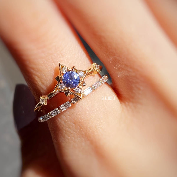 8 Star Ring・Blue Sapphire & Diamond