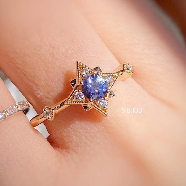 8 Star Ring・Blue Sapphire & Diamond